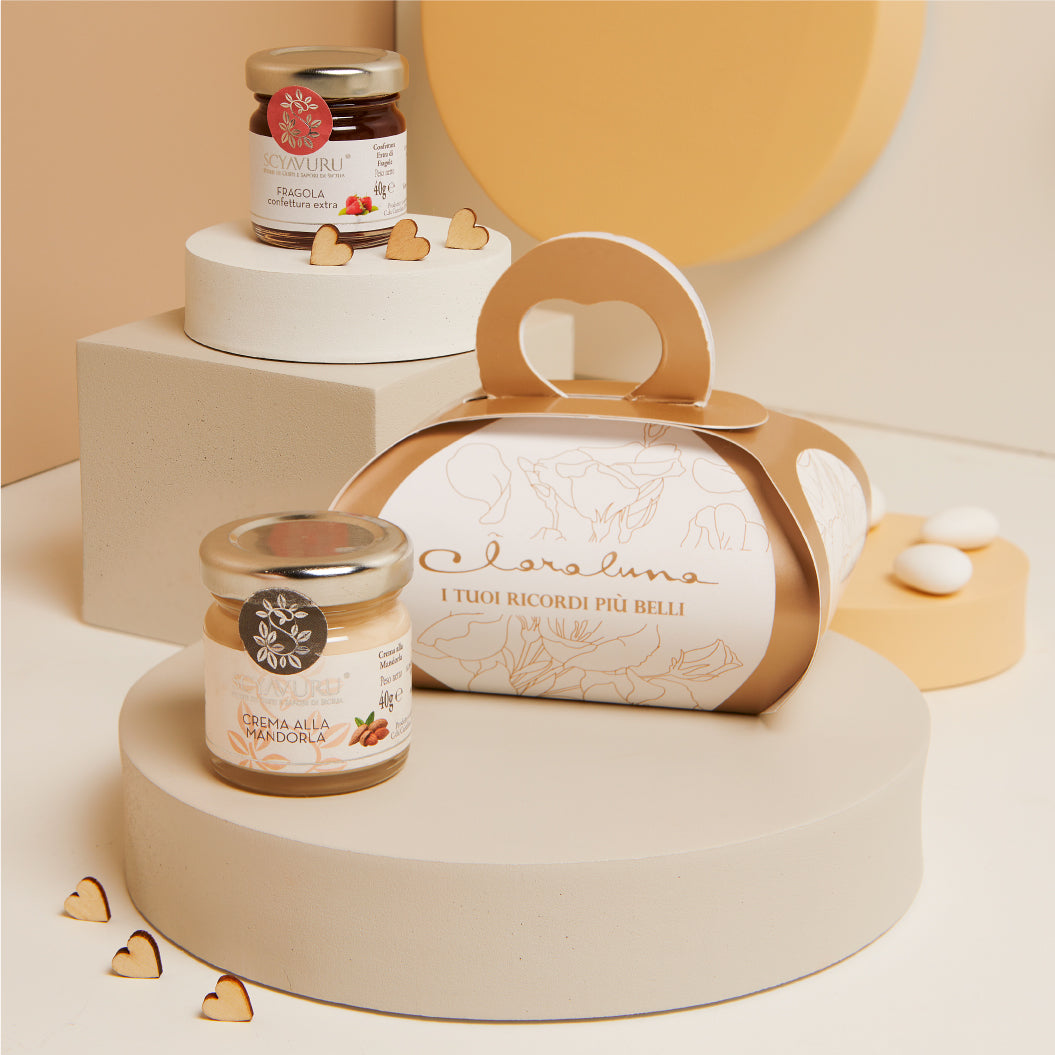 Bomboniera Claraluna Marmellata Fragola 40g e Crema Mandorla 40g 25086