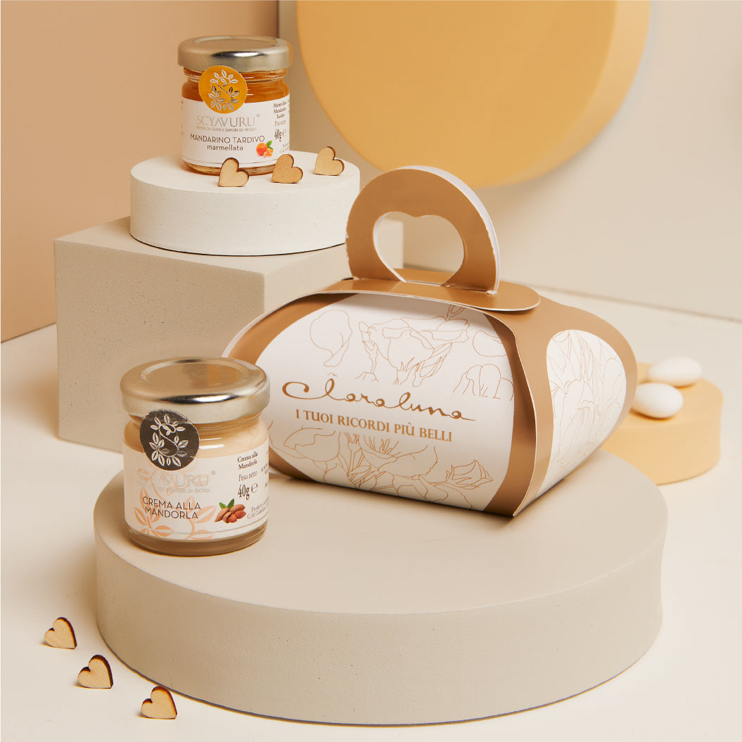 Bomboniera Claraluna Marmellata Mandarino 40g e Crema Mandorla 40g 25087