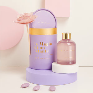 Bomboniera Claraluna Diffusore Grande in vetro Viola con Fragranza Lilac Blossom con Rosa Decorativa 25162F