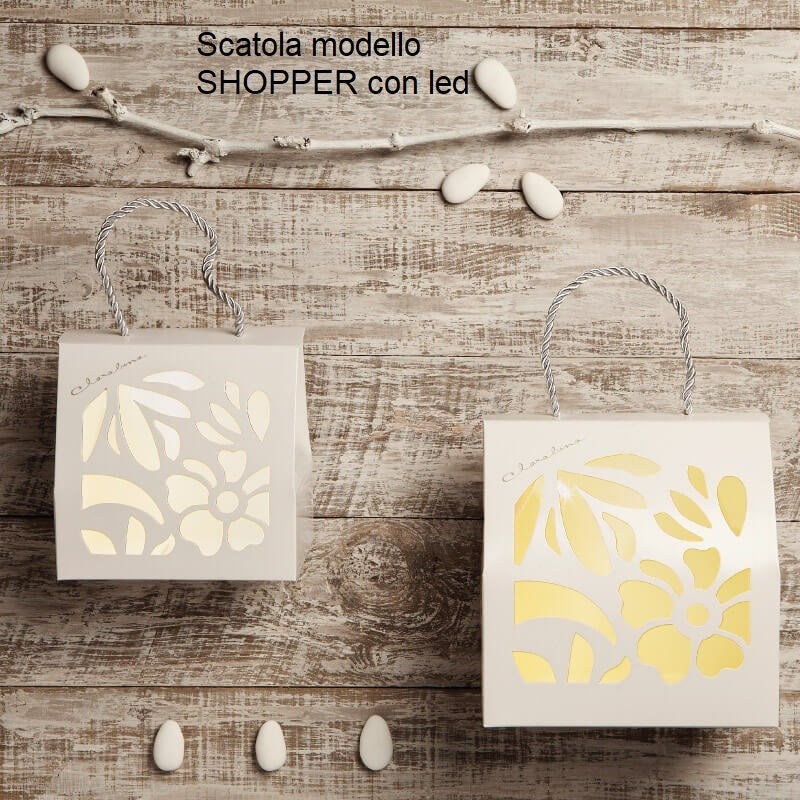 Bomboniera Claraluna Scatola Primavera plissè in Ceramica Bianca 24108