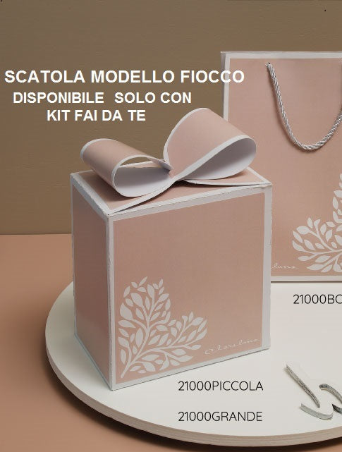 Bomboniera Claraluna Scatola plissè in Ceramica Rosa con Cuore Argento 24344