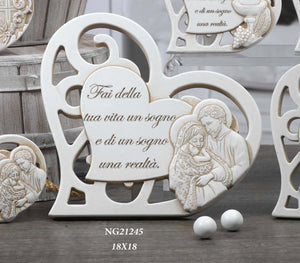 Bomboniera Dolcicose Cuore con Sacra Famiglia Grande - BE 21245