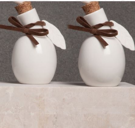 Bomboniera Set Olio e Aceto in Ceramica con Frase - BMB-ETM24/02A205-IR Bomboniera Set Olio e Aceto in Ceramica con Frase - BMB-ETM24/02A205-IR