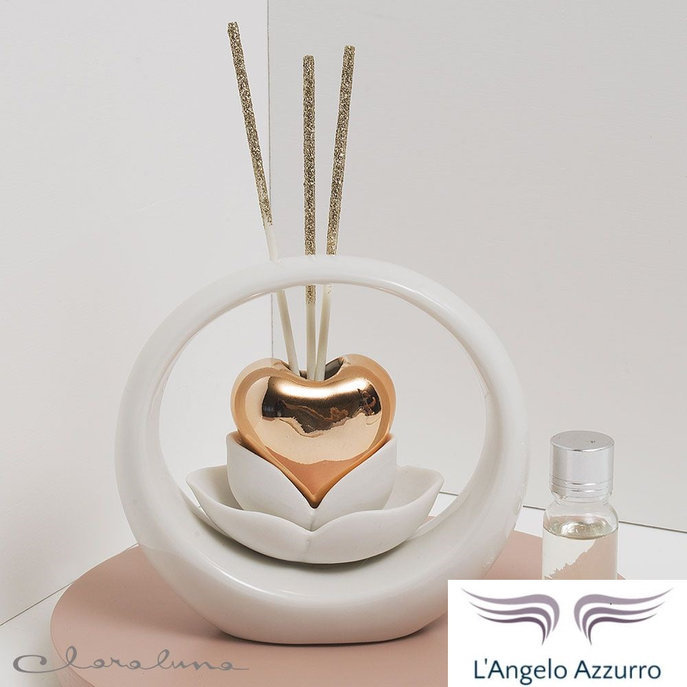 Bomboniera Claraluna  Profumatore Cuore Bronzo rosato Circolare - 21154