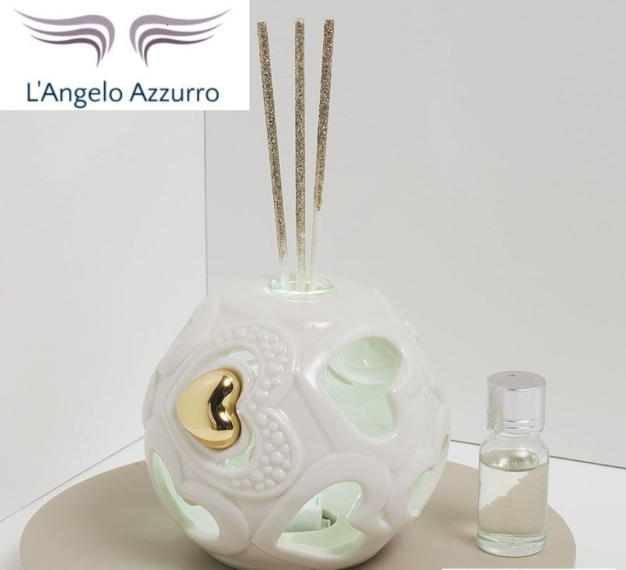 Bomboniera Claraluna  Profumatore a sfera grande con Cuori traforati a Led - 21122